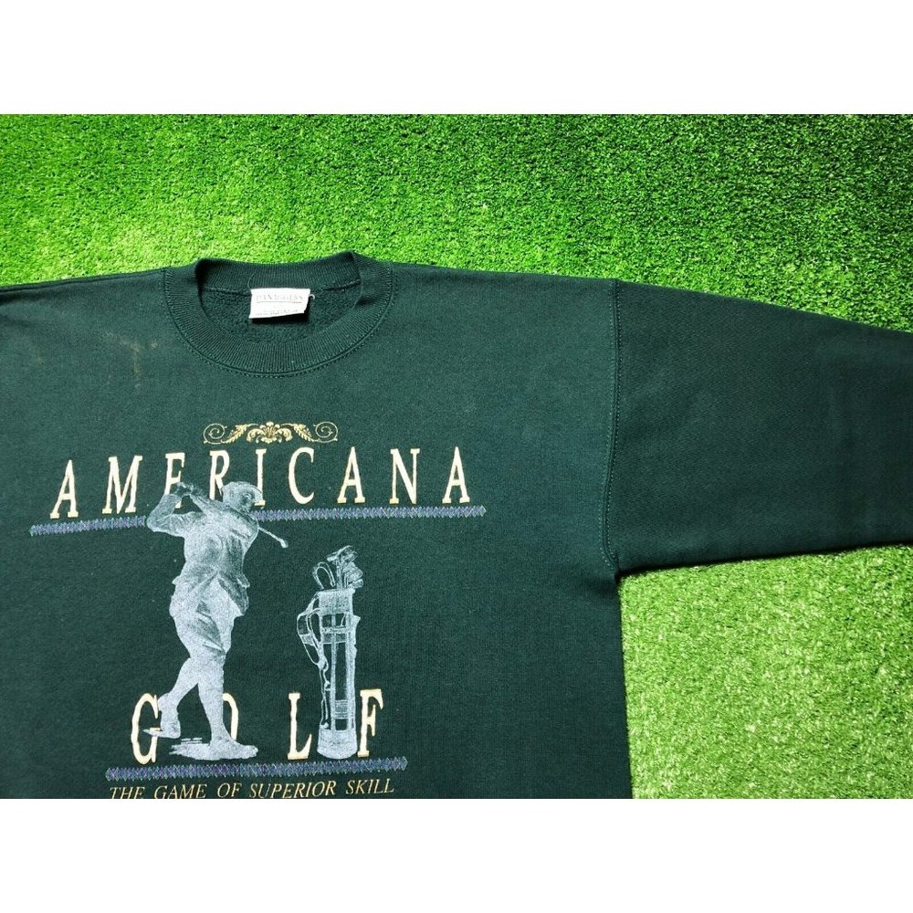 Vintage Danaggers Americana Golf Mens Green Sweatshirt Size Large